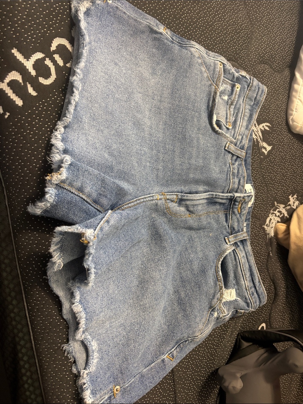 Kensie Light Blue Distressed Denim Shorts